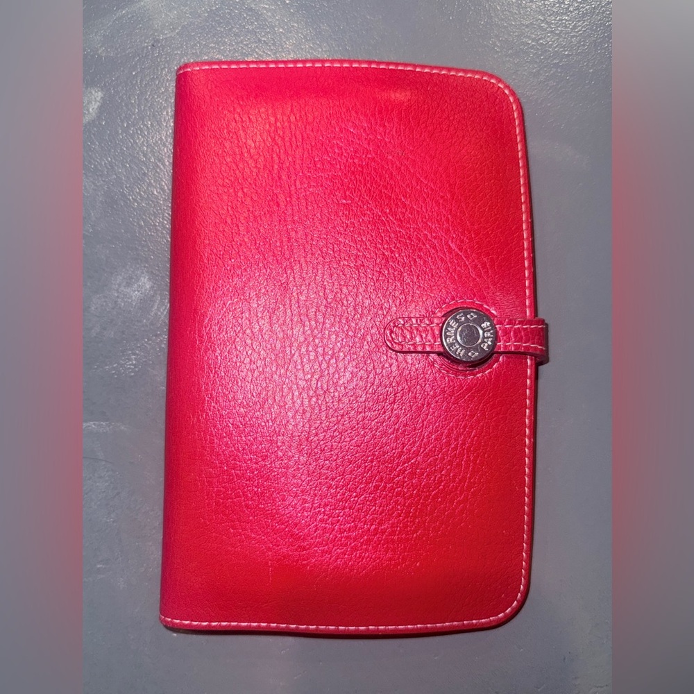 Authentic Hermes Red Dogon Duo Wallet